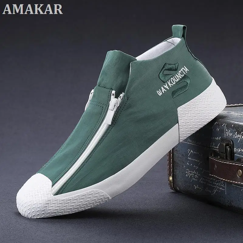 

2021 New High Quality Male Canvas Footwear 2021 Fashion Solid Color Man Vulcanized Shoes White Casual Sneakers Tenis Masculino