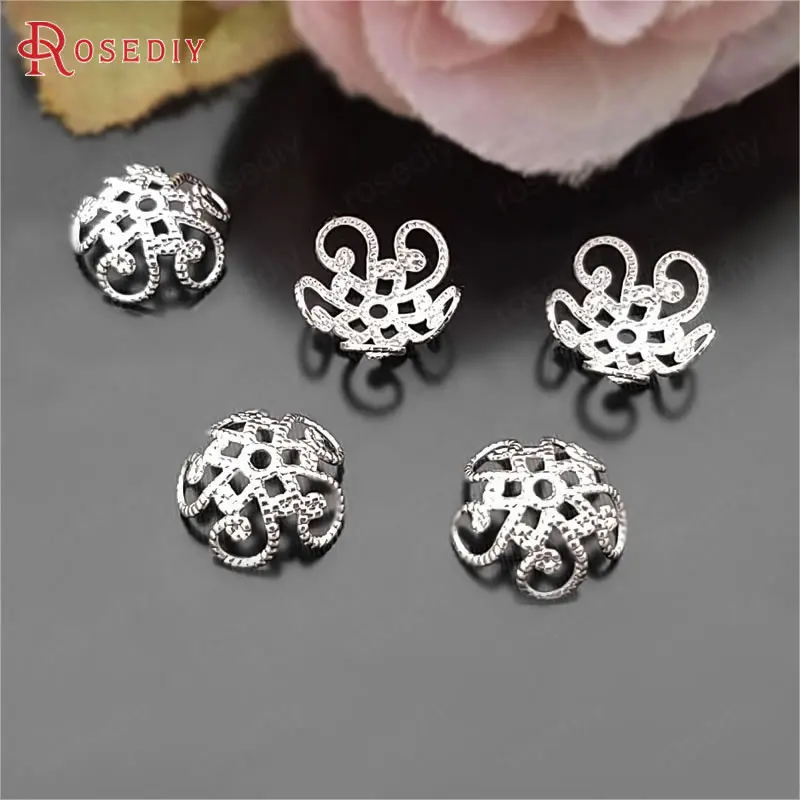 Wholesale 10*4.5mm 24K Champagne Gold color Flower Brass Bead Caps High Quality Diy Findings Accessories(JM3830) | Украшения и