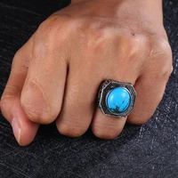punk blue stone ring rings mens finger ring natural stone rings accessories jewelry rings for men