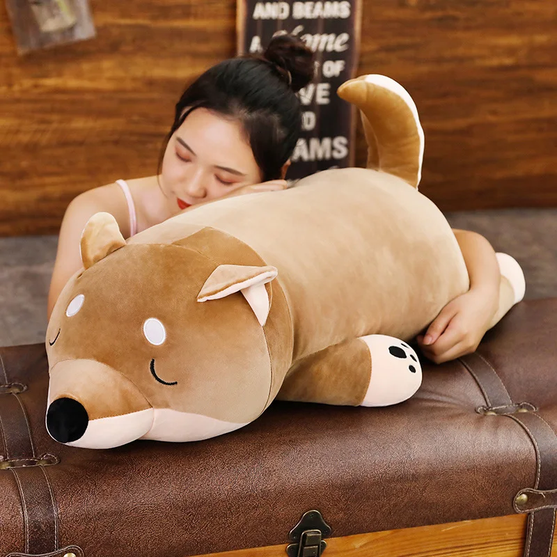 

plush Shiba Inu toy 60cm 80cm 100cm brown dog plush throw pillow cushion stuffed animal soft doll kids toys