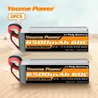 Литий-полимерный аккумулятор Youme 3S, 2 шт., 6500 мАч, 60C, с conenctor trex Deans для traxxa 110 112, Радиоуправляемый автомобиль, монстры, грузовик, гоночный самолет, лодка