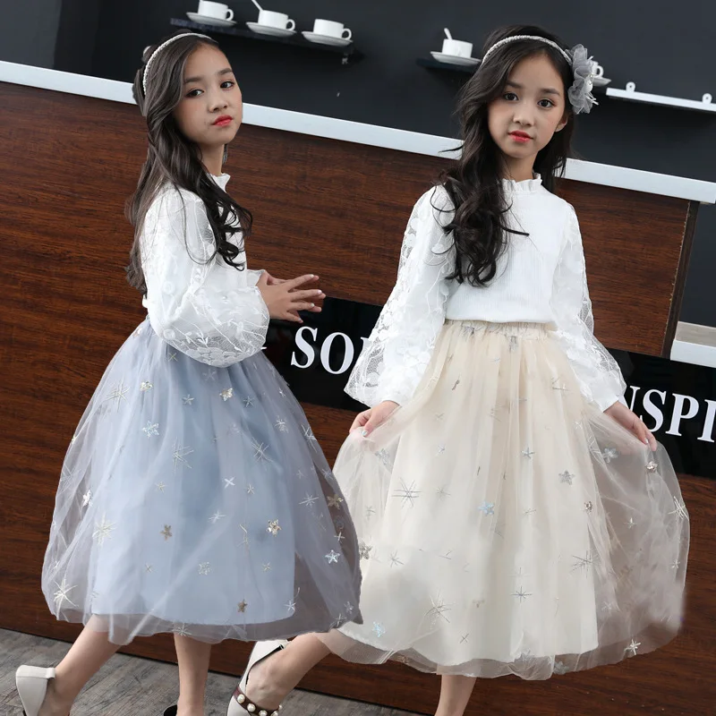 Юбки для девочек Сезон весна осень Детская многослойная юбка пачка Бальное