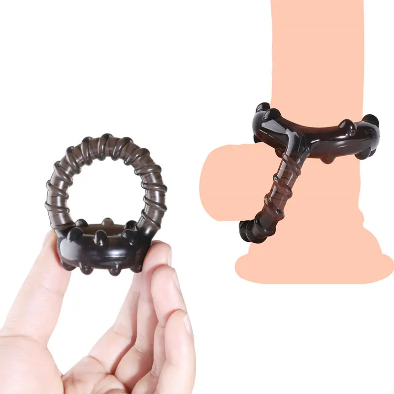 Male Masturbation Delay Ejaculation Cock Sex Ring Penis Silicone Chastity Dildo Anal Adult Erotic Toys For Men |