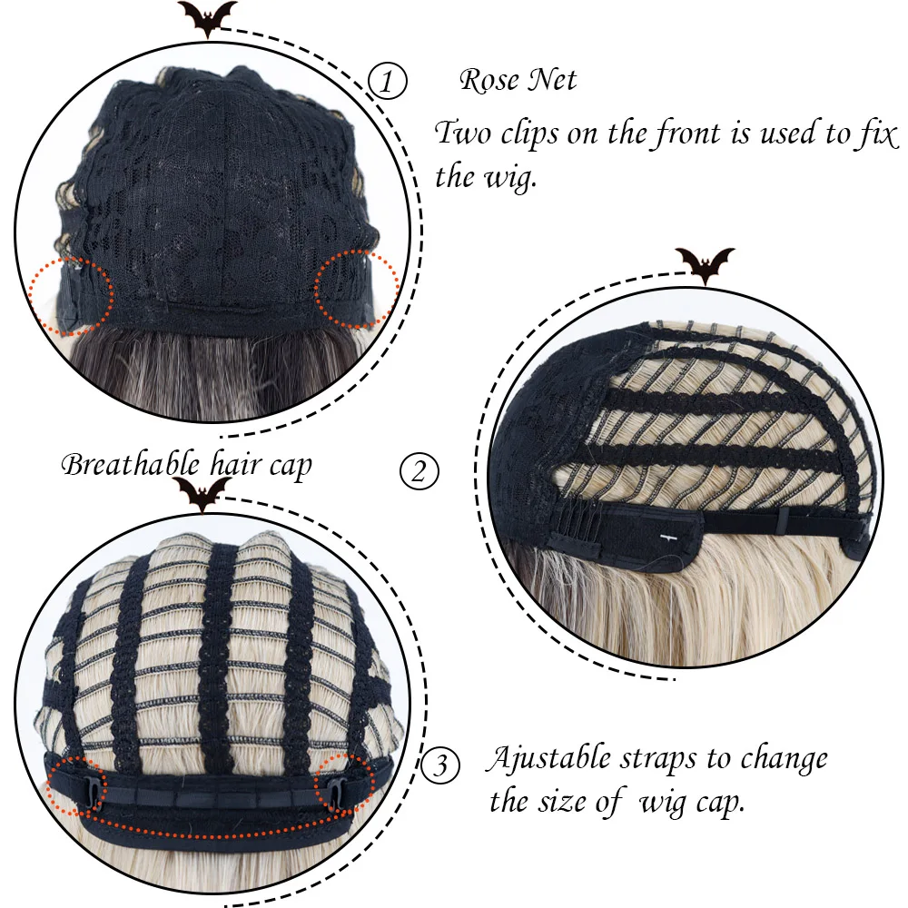 Короткая волнистая прическа Боб Омбре блонд длинный парик для женщин Хэллоуин