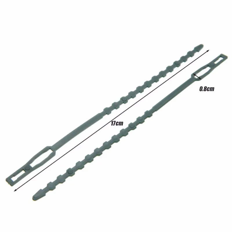 50 шт./лот регулируемые пластиковые кабельные стяжки для растений многоразовые