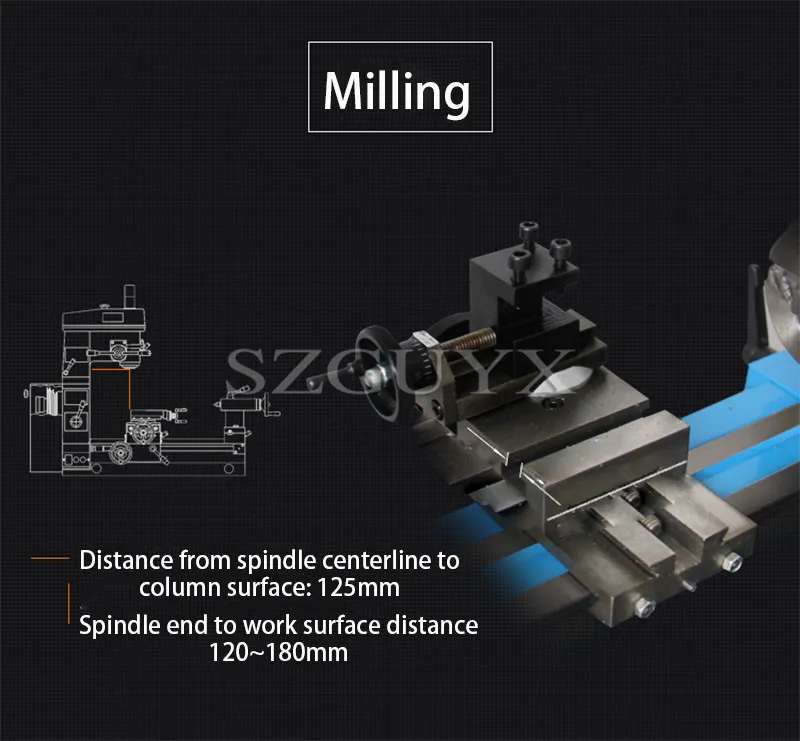 Miniature lathe car drilling and milling machine tool family car drilling and milling machine metal processing DIY machine tool