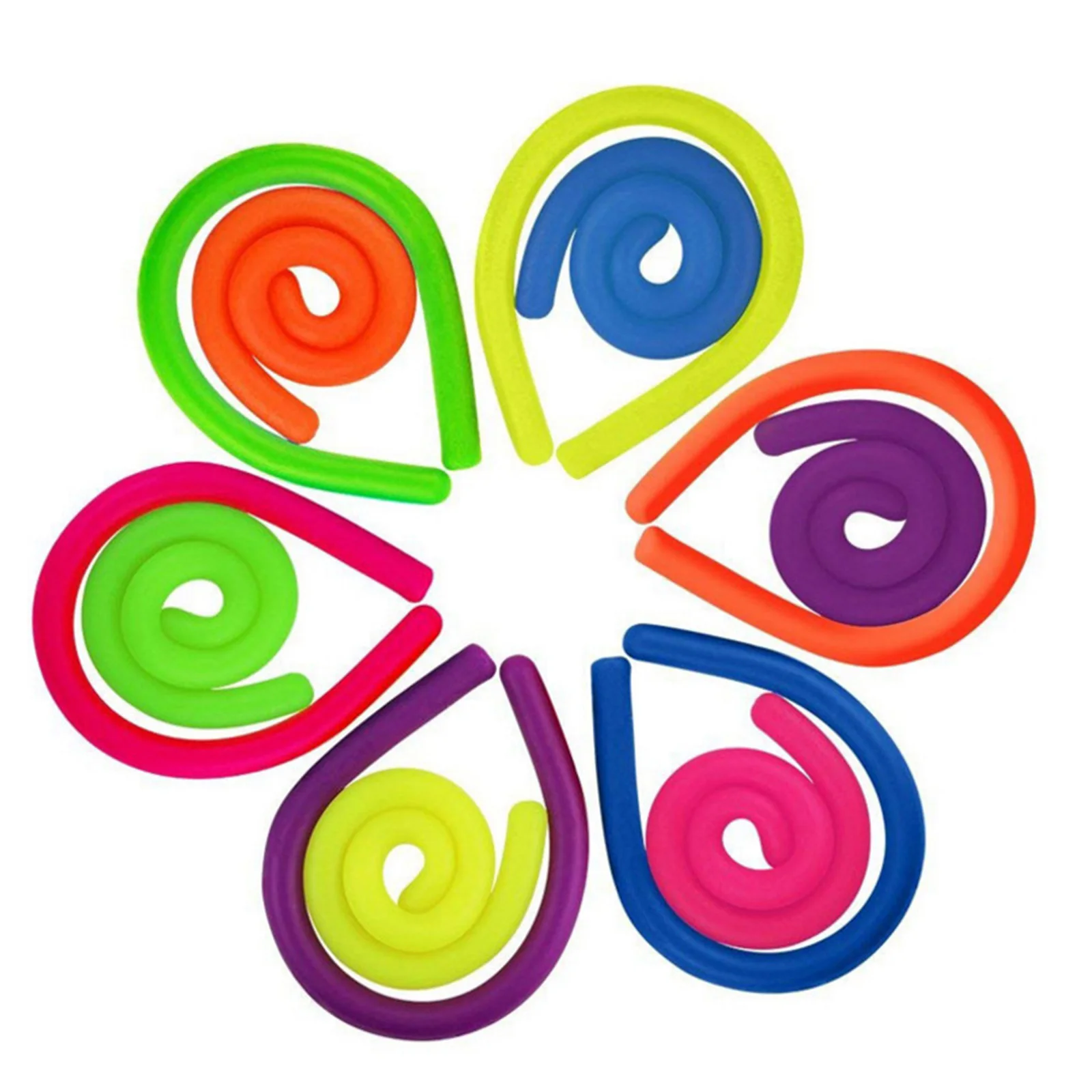 12 шт. разных Цвета мягкий резиновый эластичный шнурок Лапша стресс снятие