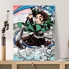 Постер и принты классического киметсу No Yaiba на холсте с изображением рассеянных демонов, настенная живопись, японское аниме, манга, девушка, украшение для спальни