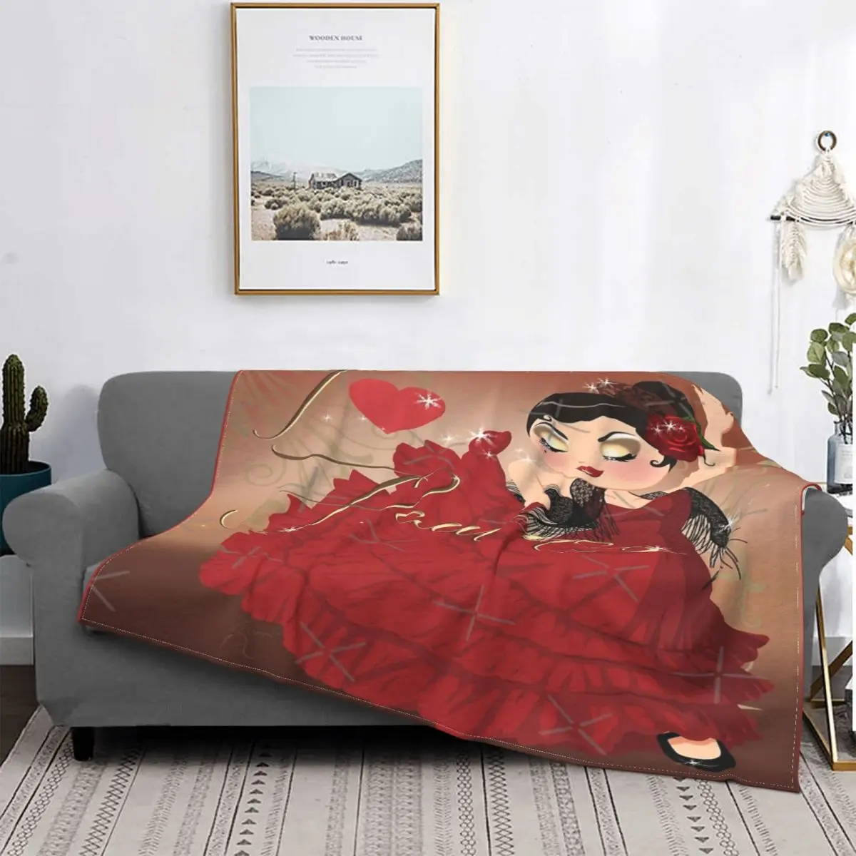 

Manta de Flamenco para cama, cubrecama a cuadros, manta a cuadros, manta térmica para camas