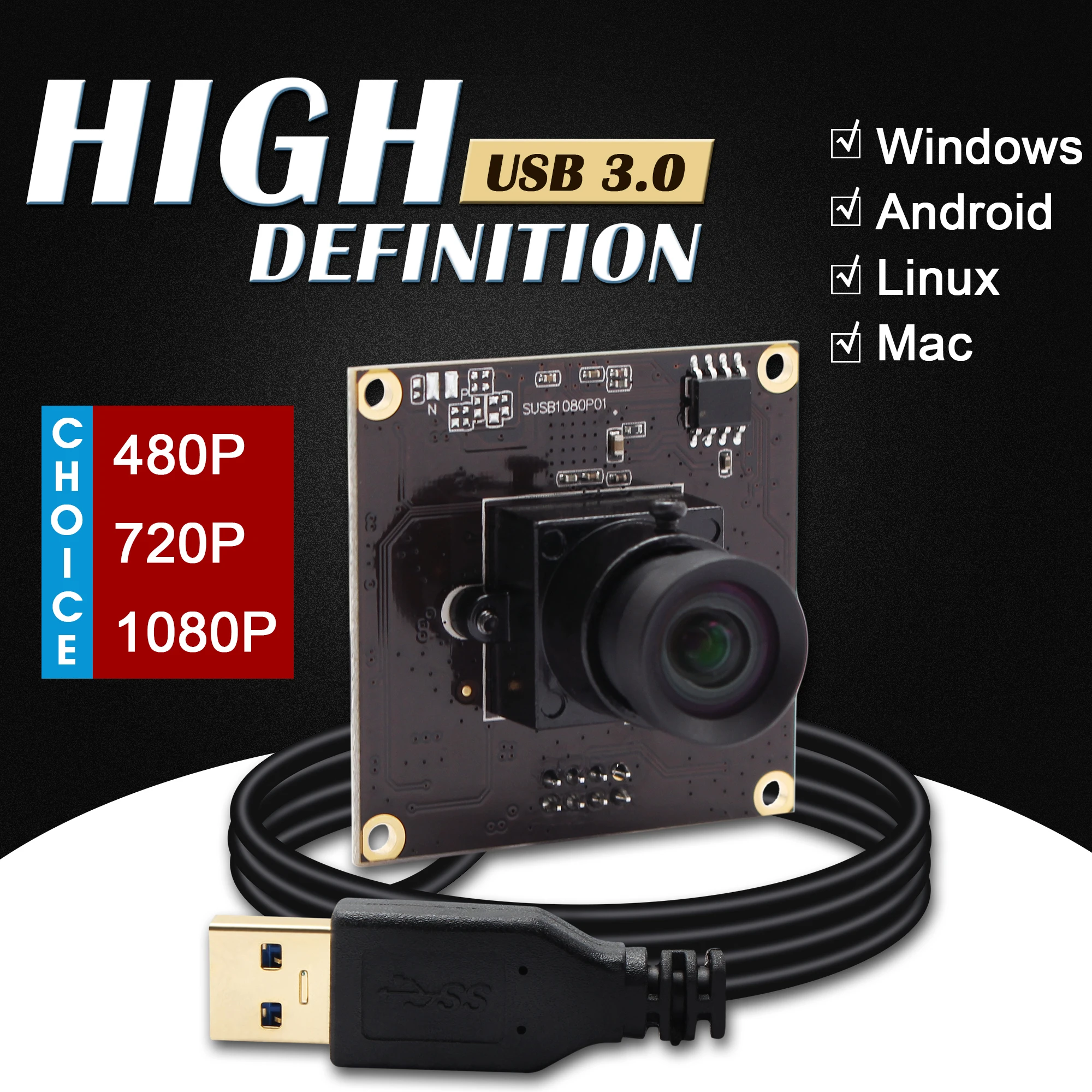 1080P USB3.0 веб-камера MJPEG 50 кадров в секунду 1920*1080 CMOS IMX291 сенсорный мини-USB модуль
