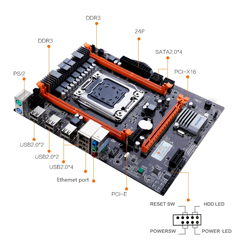 HUANANZHI X79 4M motherboard LGA 2011 USB2.0 SATA2 support REG ECC memory and Xeon E5 processor