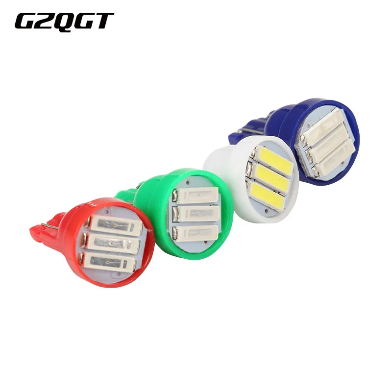 500X T10 3 SMD 7014 LED 3SMD 7020 1 Вт белый синий красный зеленый желтый W5W клиновидная лампа