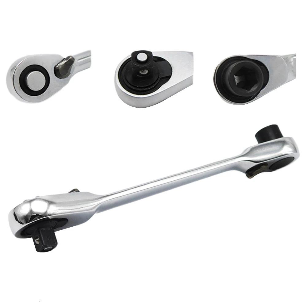 Отвертка с храповым механизмом шестигранный ключ двойной головкой 1/4 &quotс 72