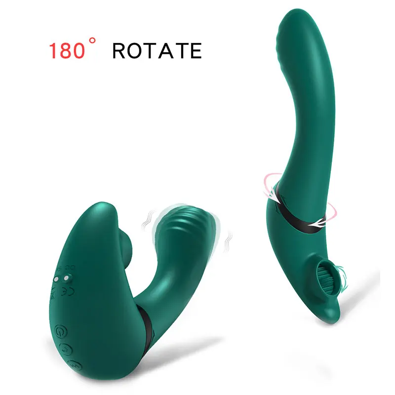 G Spot Rabbit Vibrator Sex Toy for Women, Powerful Tongue Licking To Stimulate Clitoris, Large Dildo That Can Be Rotated 180°