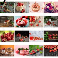 delicious strawberry cake diamond painting 5d diy wall art fresh fruit diamond inlaid home room decoration accessories