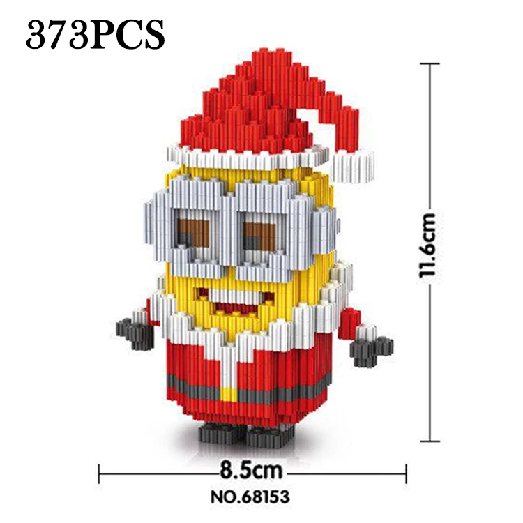 373pc Minions Строительные блоки, игрушки для детей, Super Mario Bros, алмазные мини-блоки, Doraemoned, супер герой, Narutoes, Звездные войны, Детский Рождественский подарок - Цвет: 373pc Minions