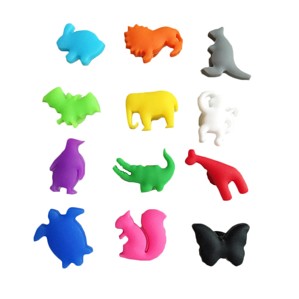 

24pcs Silicone Markers Reusable Sea Animals and Land Animals Drink Charms Wine Identifier for Cocktails Drinking Cup Sign