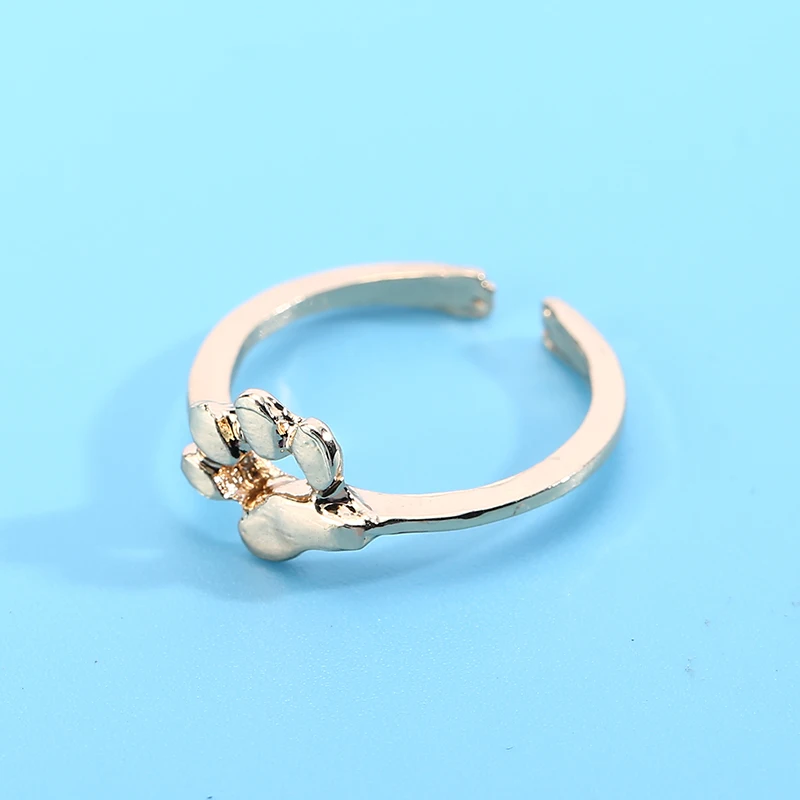 Женское кольцо с милой собачкой котом лапой изменяемым размером кольца для