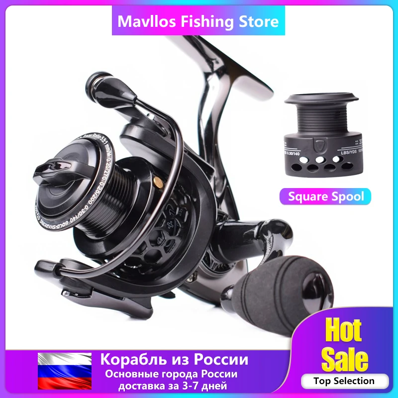 

Mavllos Saltwater Carp Spinning Fishing Reel 15BB Ratio 5.5:1 1000-7000 Model 2 Spools Metal Body Sea Boat Jigging Fishing Reel