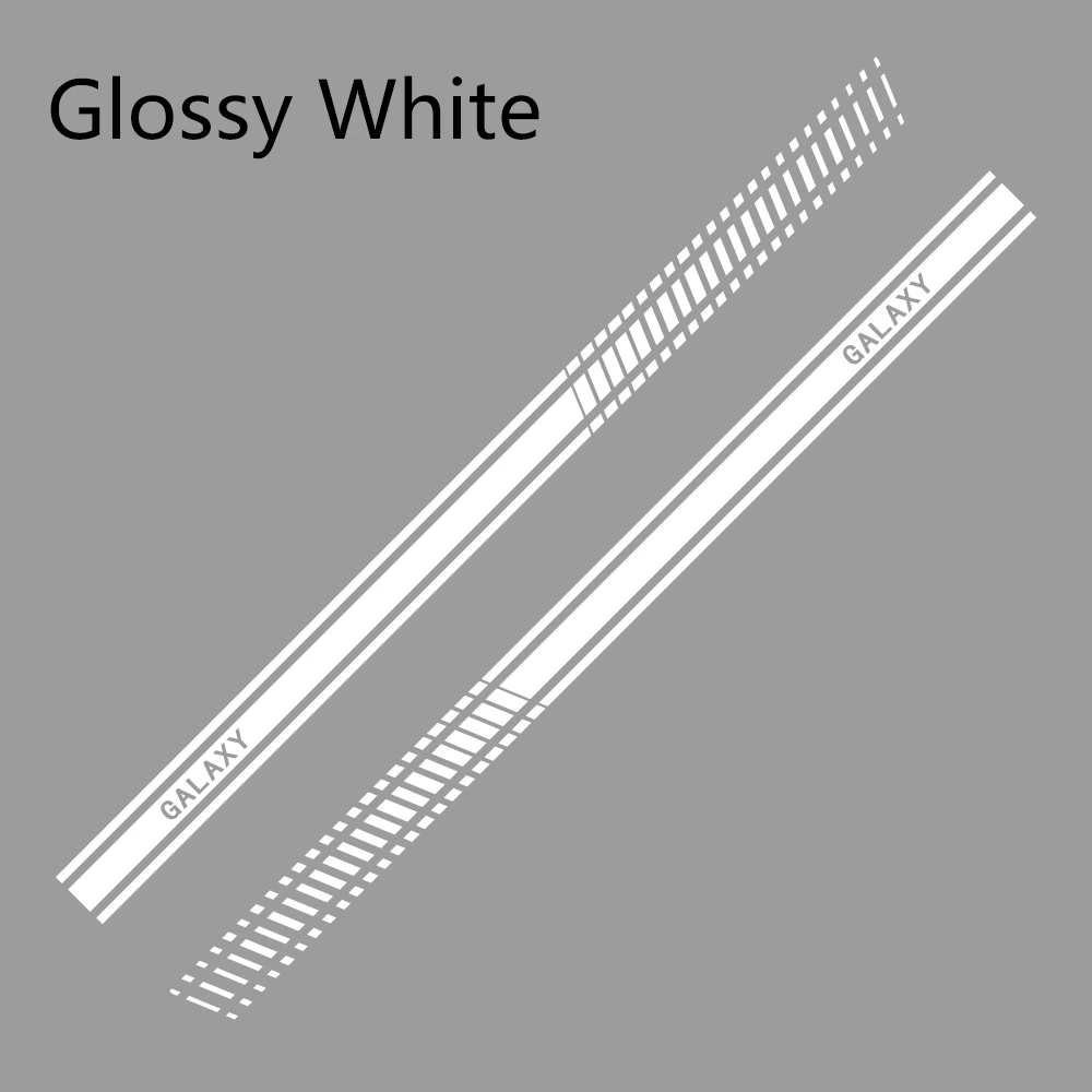Glossy White 2 шт. автомобильные длинные боковые полосы наклейки для Ford Galaxy Автомобильная виниловая пленка Стайлинг украшения наклейки автомобильные принадлежности для тюнинга - Название цвета: Glossy White