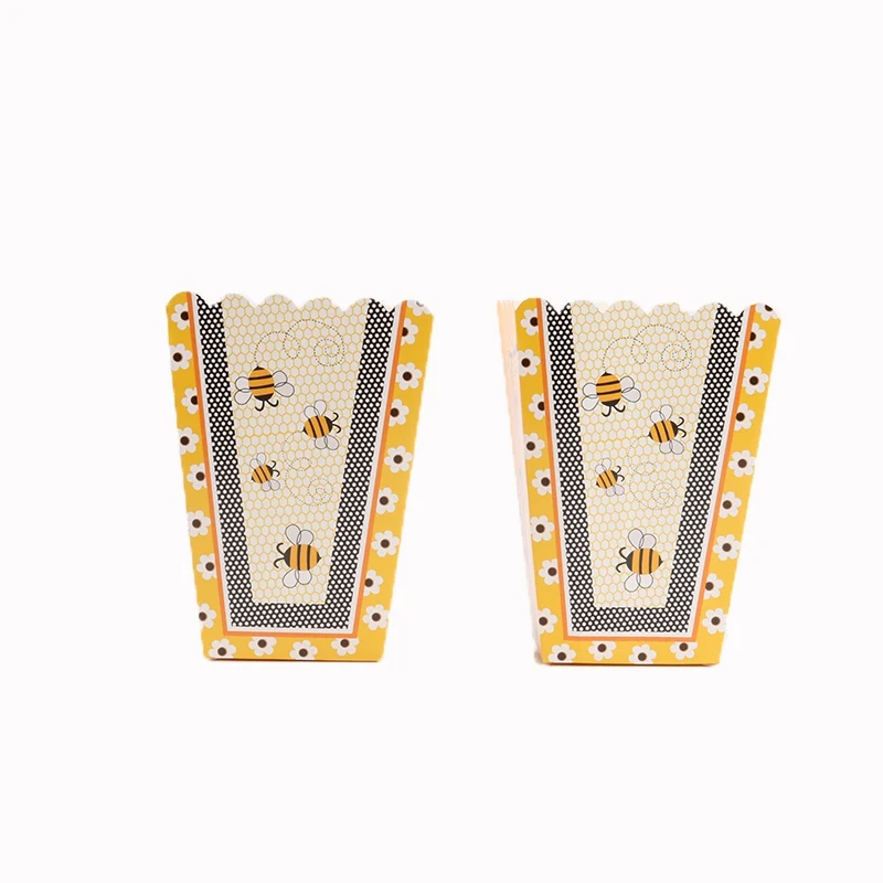 popcorn box 6pcs Детская вечеринка на день рождения пчела кинематографическая тематика одноразовая посуда бумажная чашка скатерть День рождения украшение для детей - Цвет: popcorn box 6pcs