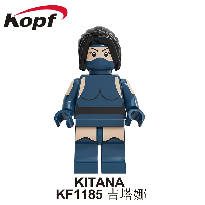 Строительные блоки Mortal Kombat кирпичи Sub-Zero Джони Кейдж Горо Шао Кан Барака Jax Kitana Фигурки игрушки подарок для детей KF6108 - Цвет: KF1185 Without Box