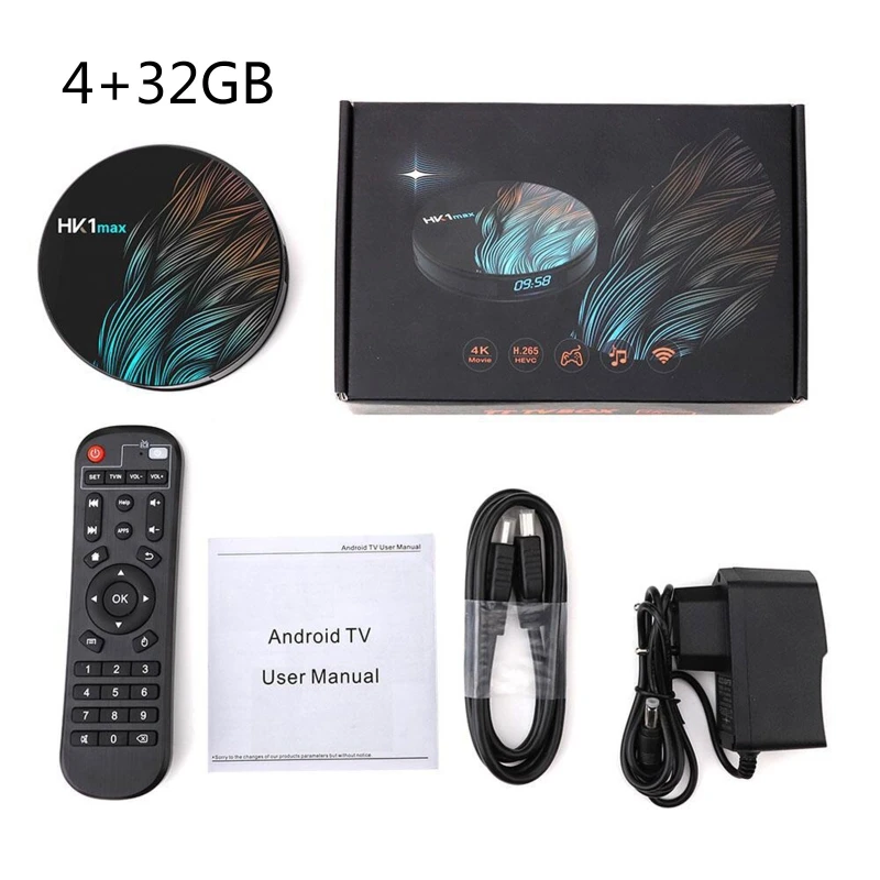 

HK1MAX And roid 10.0 4GB 64GB Smart TV Box Media Player WiFi 2.4GHz Set Top Box R9CB