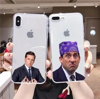 funny cute michael scott the office clear phone case for iphone 12 11 pro max 8 7 6 6s plus xr x xs max se2020 coque fundas