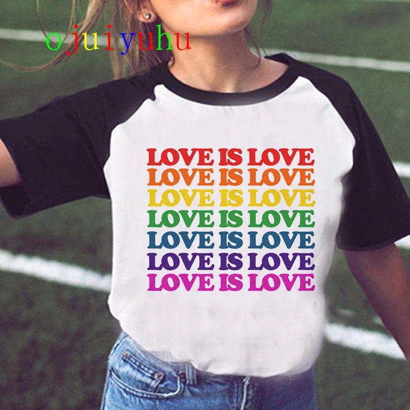 Футболка Lgbt для женщин футболка геев лесбиянок радуга Harajuku Ullzang смешная 90s Graphic Love