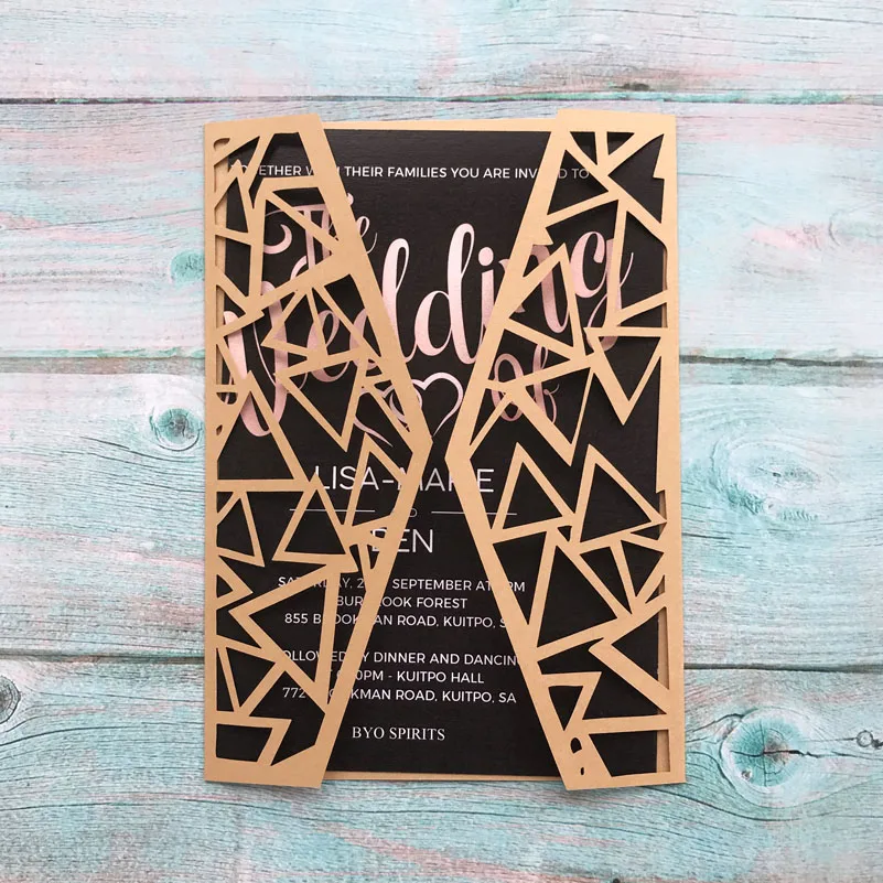 

20Pcs Laser Cut Triangle Pretty Wedding Invitation Card Postcard Birthday Party Decoration Party Souvenir Blessing Greeting Card