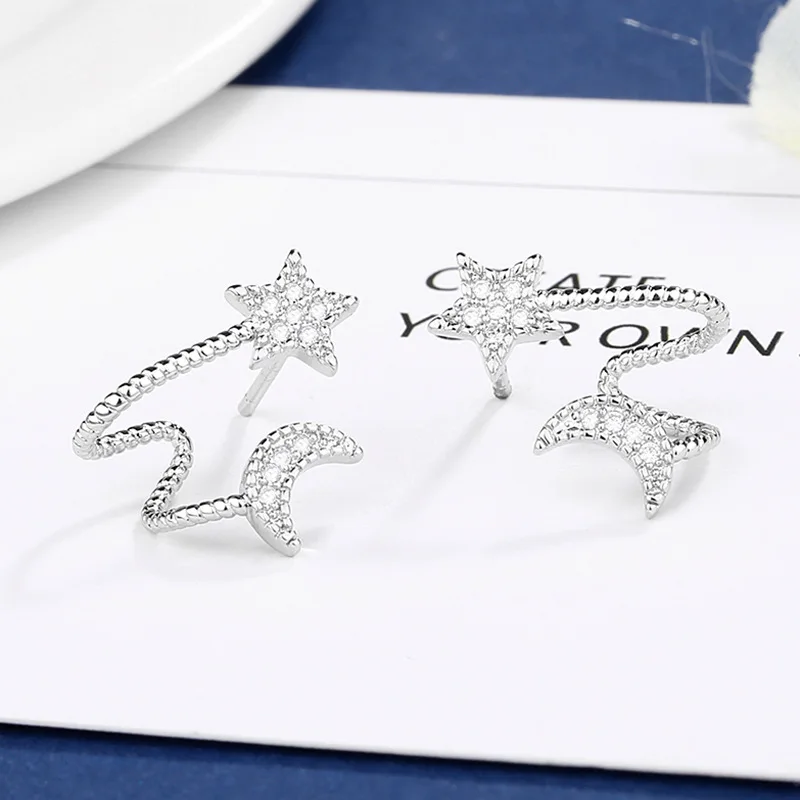 Серьги-подвески серебряного цвета с кристаллами | Украшения и аксессуары