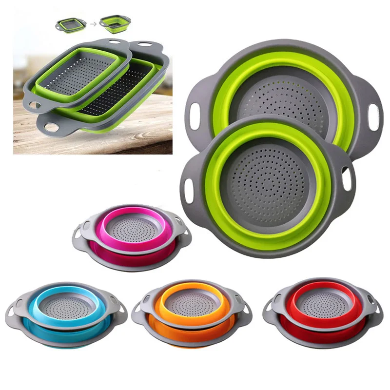 

Дуршлаг Складная сливная корзина силиконовая корзина для мытья фруктов и овощей складной сливной фильтр кухонные аксессуары для хранения