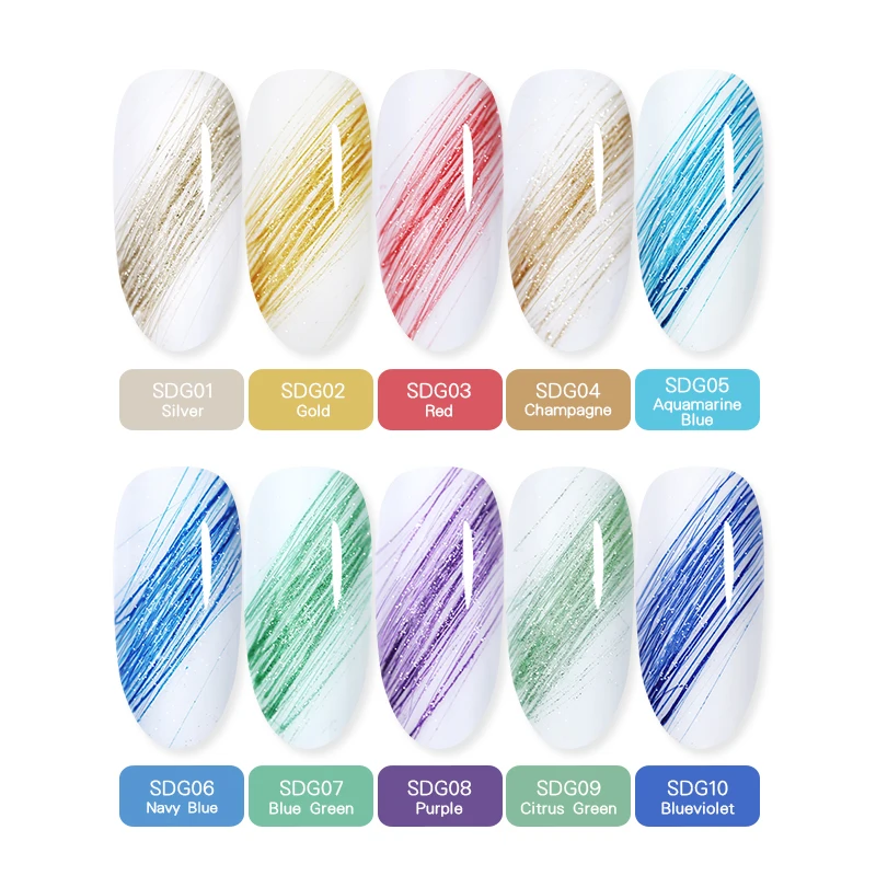 BORN PRETTY Glittery Wire Drawing Nail Gel Polish 5ml Pull Line Art Thick Elastic Paint Spider UV varnish | Красота и здоровье