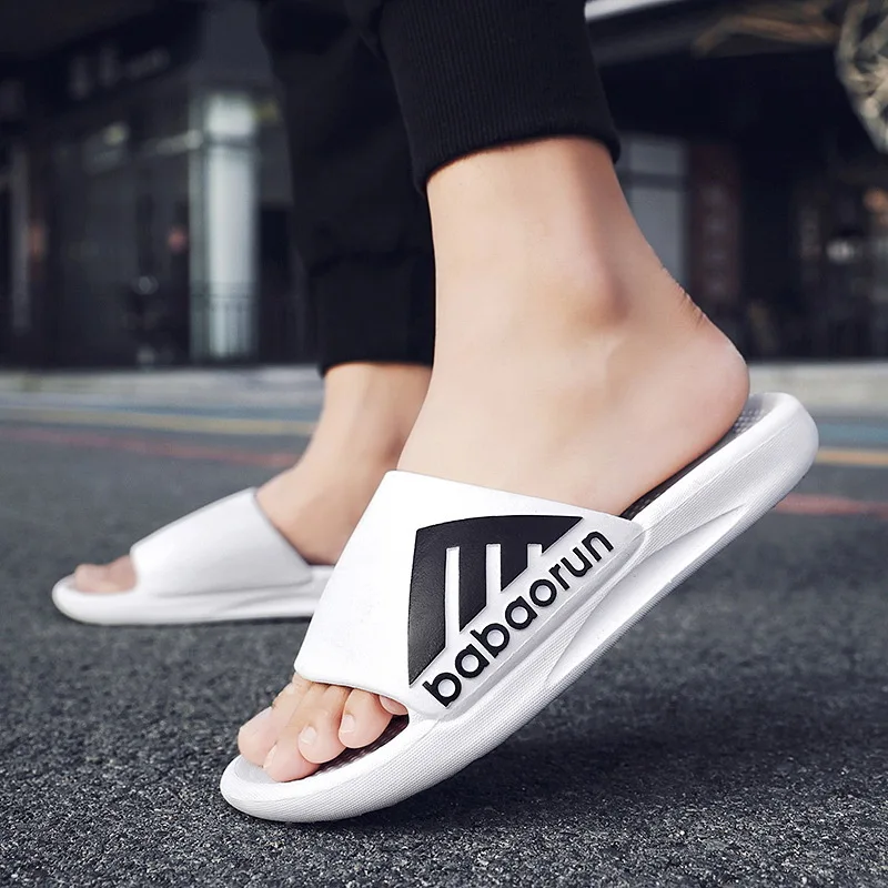 

Cool Slippers Men Summer Outdoor Beach Flat Shoes New Casual Breathable Flip Flops Man Non-slip PVC Indoor Bathroom Slippers
