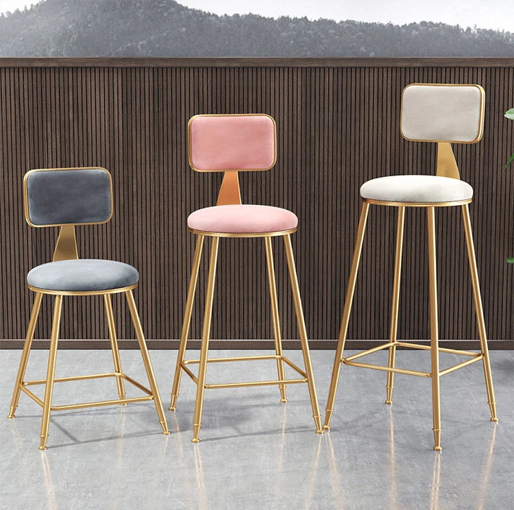 Скандинавский легкий роскошный барный стул ins простой сетчатый красный стойка