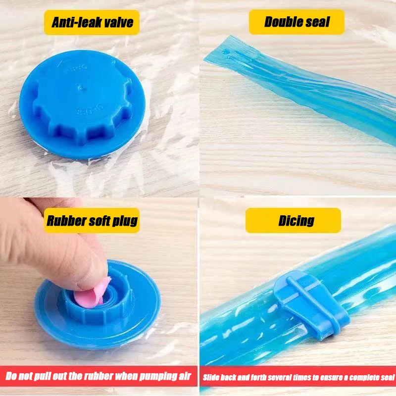 Вакуумные компрессионные мешки 2021 5 шт. увеличивающие объём для хранения одежды и