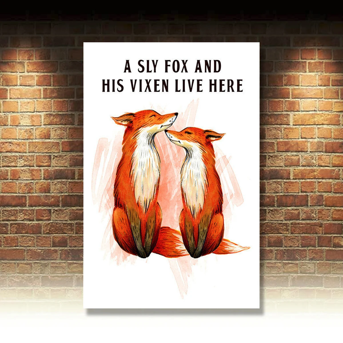 

A Sly Fox and His Vixen Live Here Sign Metal Plaque Art Poster Print