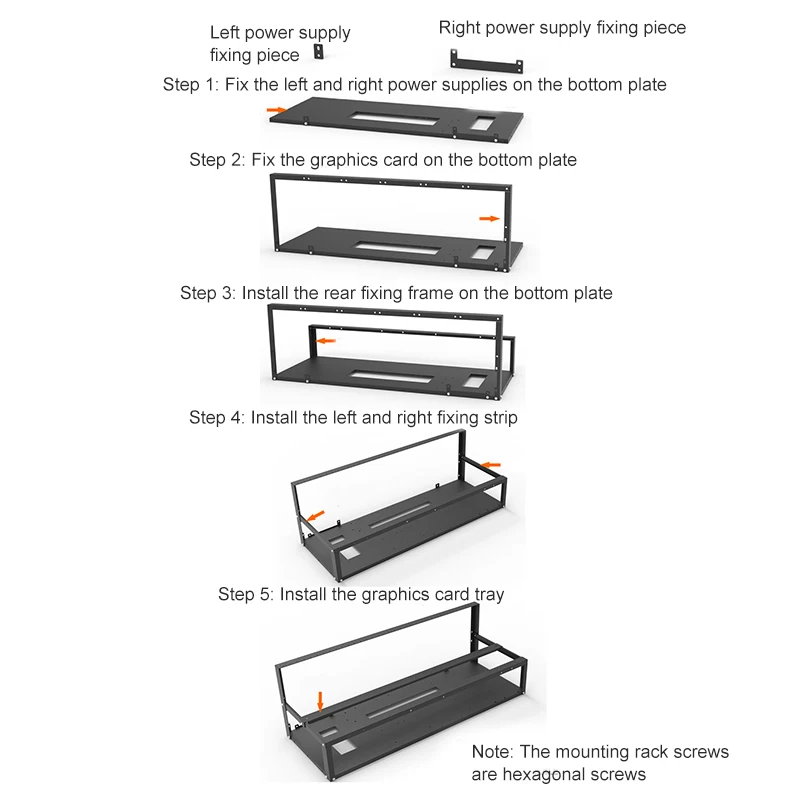 

Hot GPU Mining Rig Steel Opening Air Frame Mining,Mining Frame Rig Case Up to 12 GPU For Crypto Coin Currency Mining