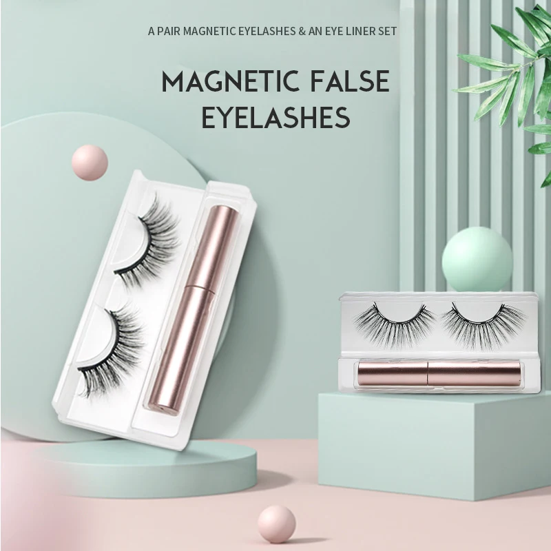 

A Pair Of 3d Magnetic Eyelash Natural Durable Manual Eyelash Makeup Eyeliner Can Be Reused Makeup Set Eyelash Magnetic Pen