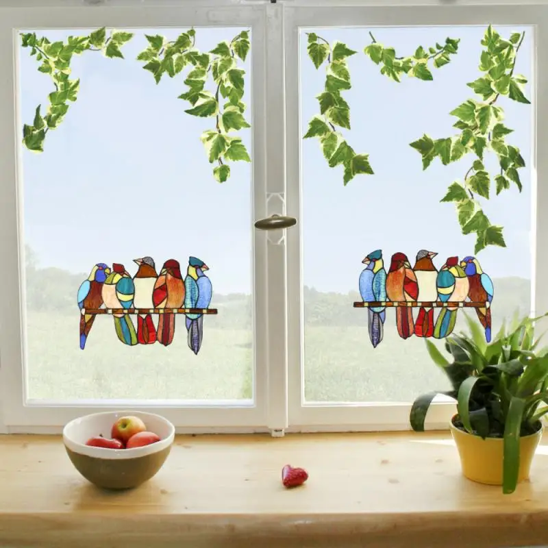 1PC Multicolor Birds Stickers Home Creative Windows Decoration Wallpaper Cartoon Cute For Wall | Дом и сад