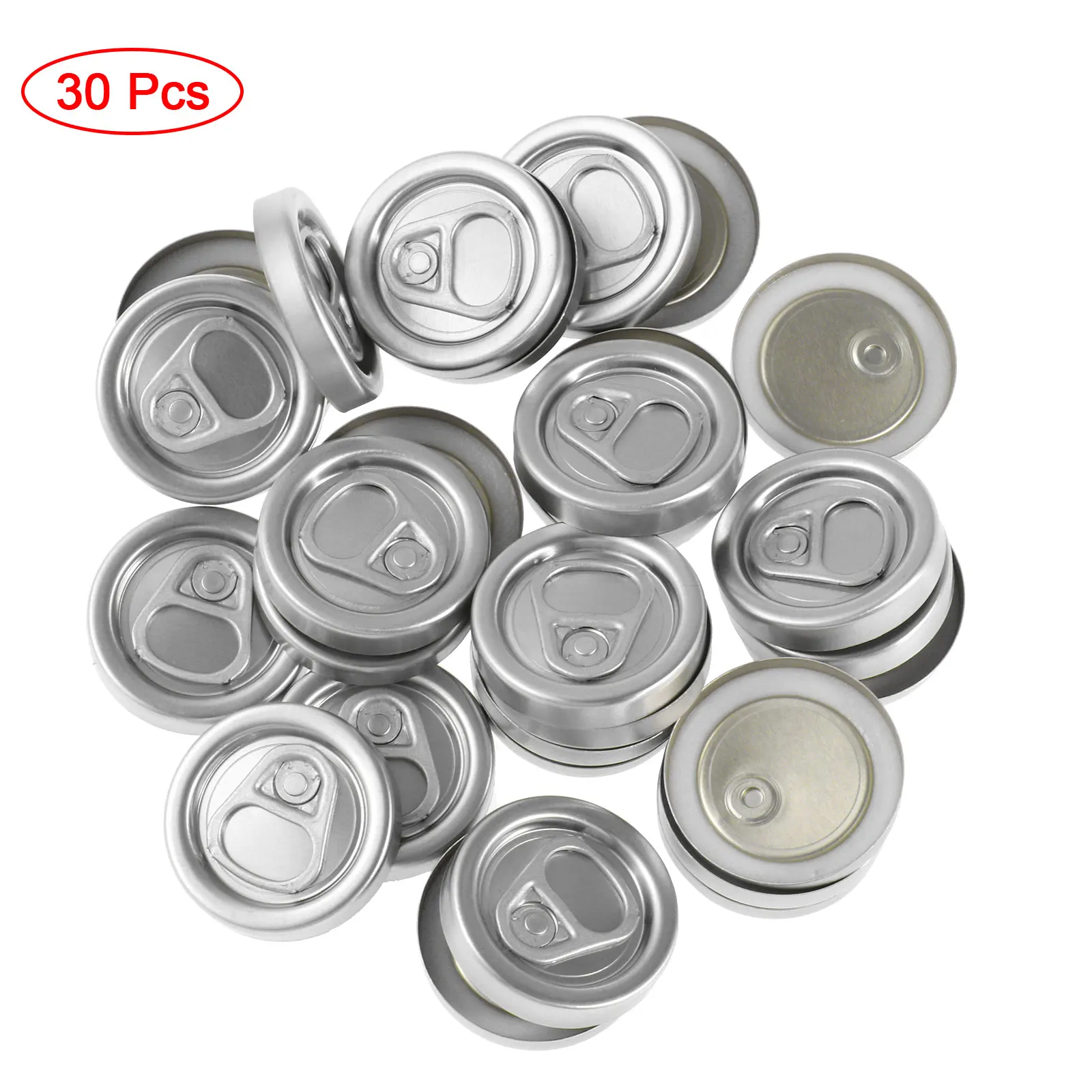 30Pcs Water Bottle Lids Pull Ring Lid Top Beer Jar Caps Aluminum Home Brewing Storage Covers Pull Stopper Cover for Beer Canning