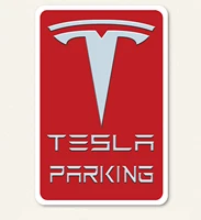 voss collectables tesla car reserved parking only aluminum sign with all weather uv protective red