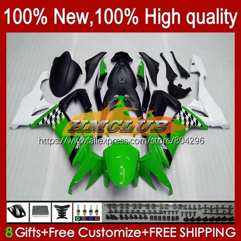 

Корпус для KAWASAKI NINJA ZX1000C ZX-10R ZX 10R 1000CC 2008 2009 2010 86No.7 ZX1000 ZX 10 R зеленый белый ZX10R 08 09 10 обтекатели