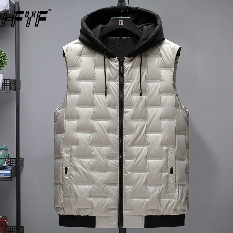 HFYF 5XL Sleeveless Parkas Men Vest Jacket Winter Fashion Autumn Hip Hop Streetwear Jackets Male Oversize Loose Japanese Casual