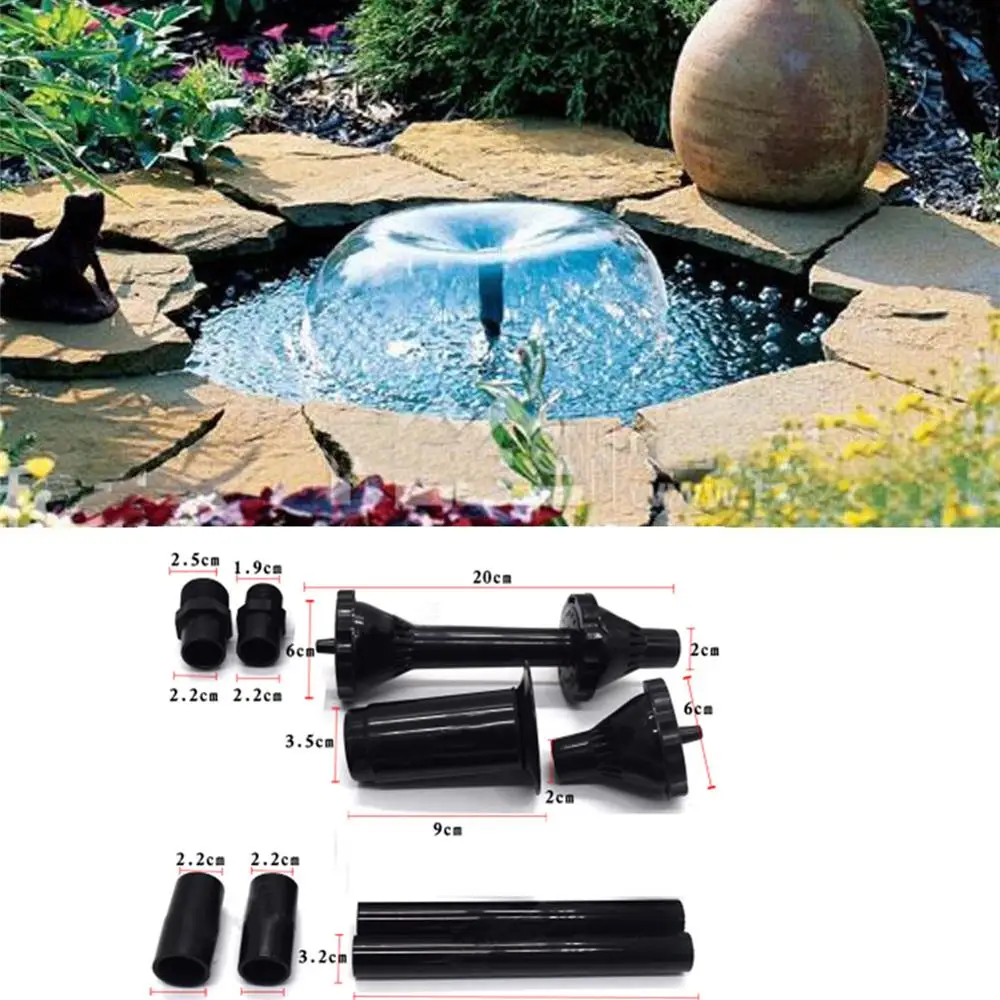 

8/9 PCS Fountain Pump Nozzle Kit Garden Pool Pond Outdoor Fountain Waterfall Multi-function Plastic Nozzles Spray Head Garden
