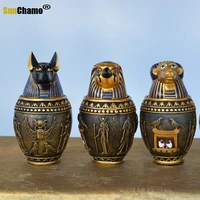 ancient egypt cat god canopic jar storage figurines pharaoh saint resin artcraft home decoration