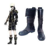 new game nier automata cosplay shoes yorha 9s pu leather cosplay boots black zipper up halloween carnival party shoes size 35 47