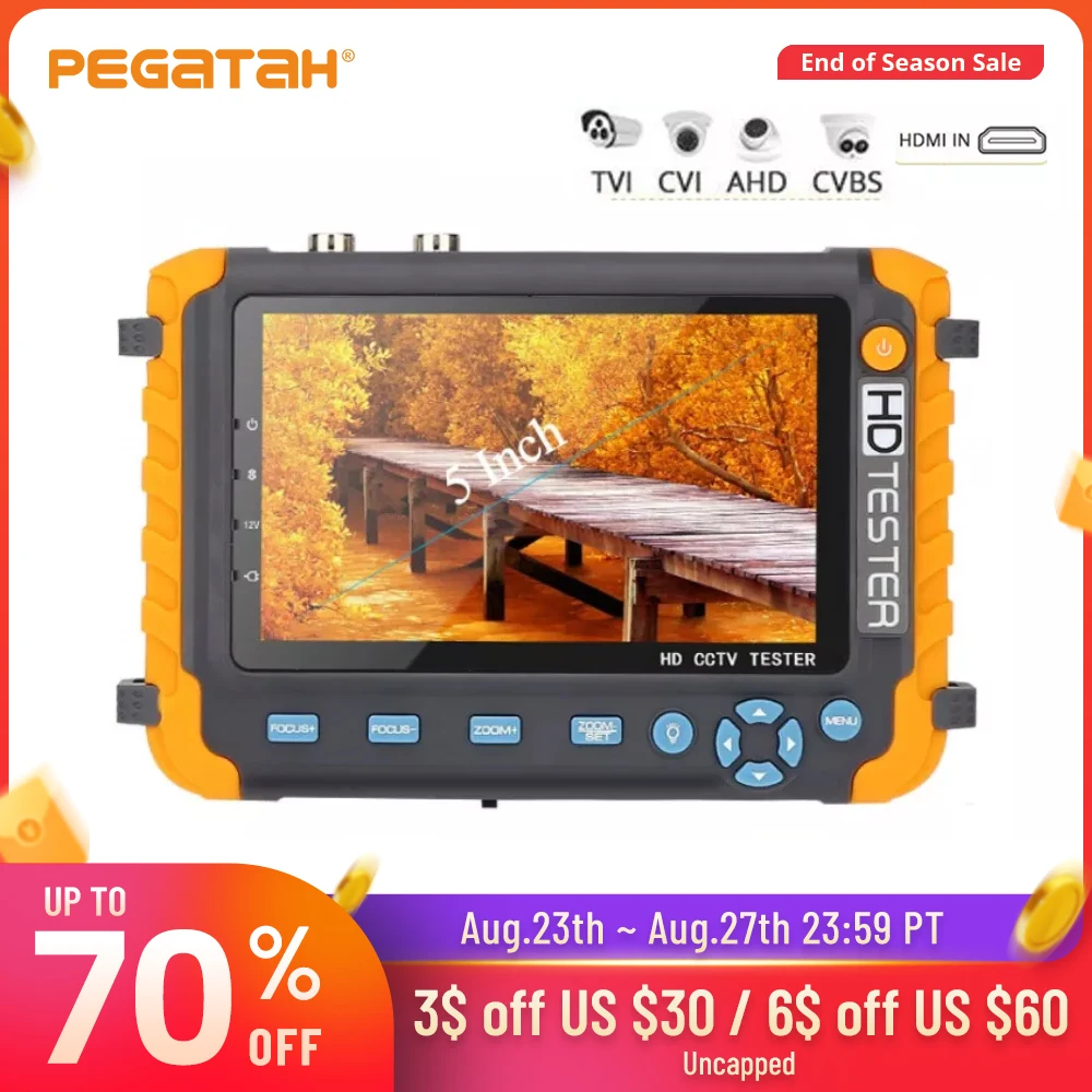 PEGATAH HD CCTV тестер IV8W мини Портативный монитор для 8MP TVI CVI AHD CVBS камеры безопасности