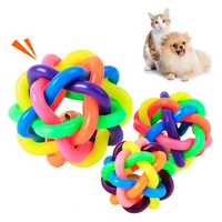1pcs pet rubber chewing ball toys for small dogs bite resistant diameter 6cm squeaky ball play pets teeth cleaning cat supplies