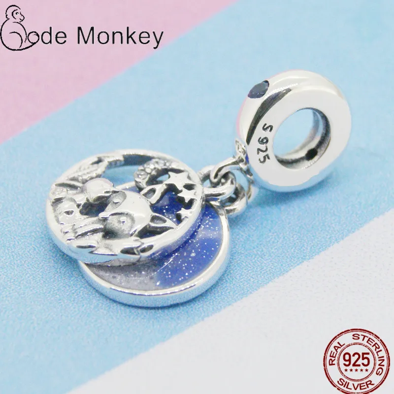 CodeMonkey Аутентичные 925 пробы серебряные милые бусы с лисой подходят для